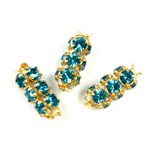 Preciosa Rhinestone Rondelle Crystal Tubes 16x7MM BLUE ZIRCON/RAW