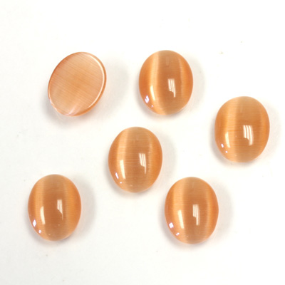 Fiber-Optic Cabochon - Oval 10x8MM CAT'S EYE COPPER