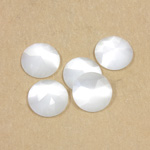 Fiber-Optic Flat Back Cabochon - Rauten Rose Round 11MM CAT'S EYE WHITE