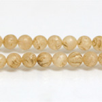 Plastic Bead - Linen Quartz Color Smooth Round 08MM MATTE BEIGE