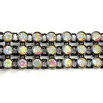 Plastic Rhinestone Banding 3 Row PP26 (SS13) CRYSTAL AB-BLACK