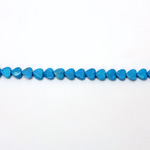 Gemstone Bead - Flat Top Heart 06MM HOWLITE DYED TURQUOISE