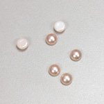 Glass Medium Dome Cabochon Pearl Spray Finish - Round 06MM LT ROSE