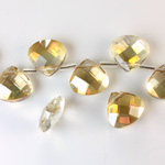 Chinese Cut Crystal Pendant - Briolette 13x12MM CHAMPAGNE RED
