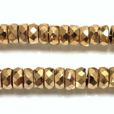 Czech Glass Fire Polished Bead - Rondelle 08x4MM AURUM