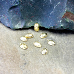 Plastic Flat Back Metalized Cabochon - Oval 06x4MM GOLD