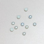 Glass Medium Dome Cabochon Pearl Spray Finish - Round 04MM LT BLUE