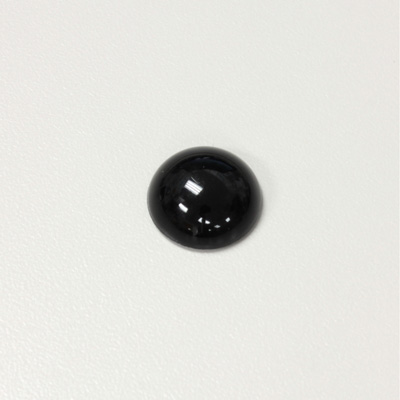 Plastic Flat Back Opaque Cabochon - Round 13MM JET