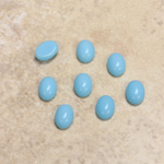 Glass Medium Dome Opaque Cabochon - Oval 07x5MM LT BLUE TURQUOISE