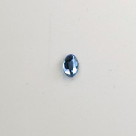 Glass Flat Back Rose Cut Faceted Foiled Stone - Oval 06x4MM LT SAPPHIRE