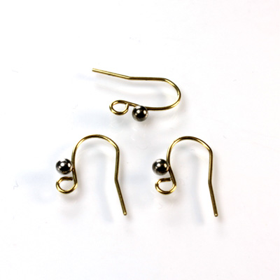 Brass Earwire - Fish Hook  with 03MM Ball