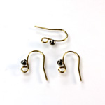 Brass Earwire - Fish Hook  with 3MM Ball