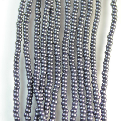 Preciosa Czech Glass Seed Bead - Round 11/0 TERRA COATED JET PEARL 28928