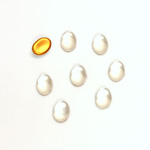 Glass Medium Dome Foiled Cabochon - Oval 07x5MM CRYSTAL