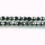 Czech Glass Fire Polish Bead - Round 05MM Full Coated HEMATITE