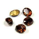 Swarovski Crystal Foiled Point Back Tin Table Cut (TTC) Fancy Stone - Oval 08x6MM SMOKE TOPAZ