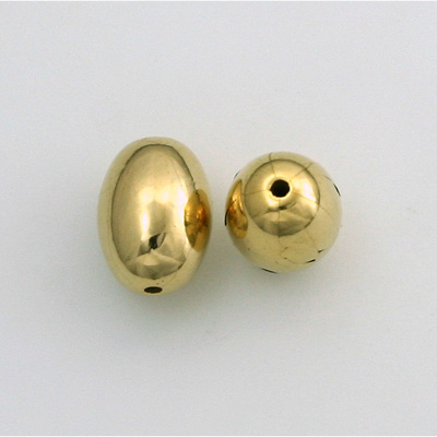 Metalized Plastic Smooth Bead - Oval 14x10MM GOLD