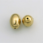 Metalized Plastic Smooth Bead - Oval 14x10MM GOLD