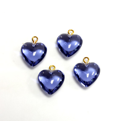 Plastic Pendant - Puff Heart with Brass Loop 09MM MONTANA