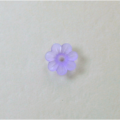 Plastic Flower with Center Hole - Round 10MM MATTE LT AMETHYST