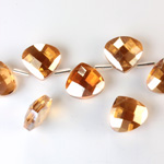 Chinese Cut Crystal Pendant - Briolette 13x12MM WINE