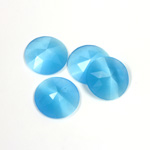 Fiber-Optic Flat Back Cabochon - Rauten Rose Round 13MM CAT'S EYE AQUA