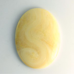 German Plastic Flat Back Buff Top Cabochon - Oval 40x30MM IVORY