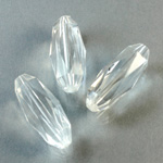 Plastic Bead - Faceted Lantern 24x10MM CRYSTAL