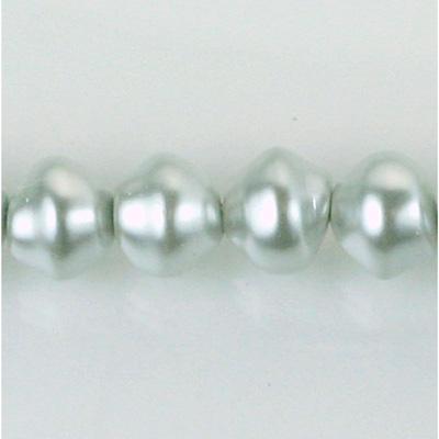 Czech Glass Pearl Bead - Snail Shell 10MM LT GREY 70483