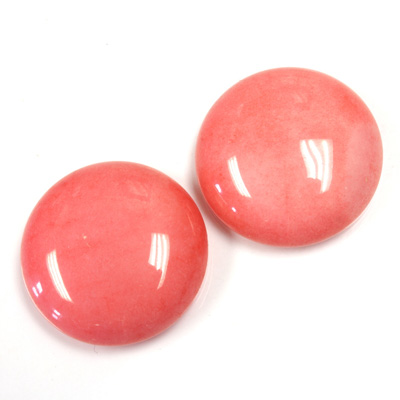 Gemstone Cabochon - Round 20MM DOLOMITE DYED CORAL