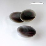 Shell Flat Back Cabochon - Oval 20x15MM BLACK TAHITI PEARL