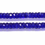 Czech Glass Fire Polished Bead - Rondelle 06x3MM COBALT