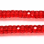 Czech Glass Fire Polished Bead - Rondelle 08x4MM RUBY