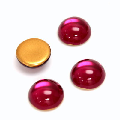 Glass Medium Dome Foiled Cabochon - Round 13MM FUCHSIA