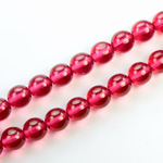 Czech Pressed Glass Bead - Smooth Round 08MM COATED CRANBERRY