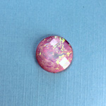 Plastic Flat Back Faceted Cabochons - Rauten Rose - Stone - Round 18MM OPAL ROSE DYED