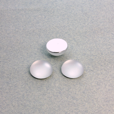 Plastic Flat Back Foiled Cabochon - Round 11MM MATTE CRYSTAL