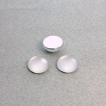 Plastic Flat Back Foiled Cabochon - Round 11MM MATTE CRYSTAL