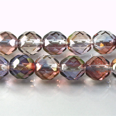 Czech Glass Fire Polish Bead - Round 10MM ROSE-LILAC 91011
