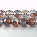 Czech Glass Fire Polish Bead - Round 10MM ROSE-LILAC 91011