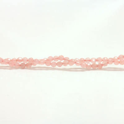 Gemstone Bead - Faceted Round 03MM ROSE QUARTZ