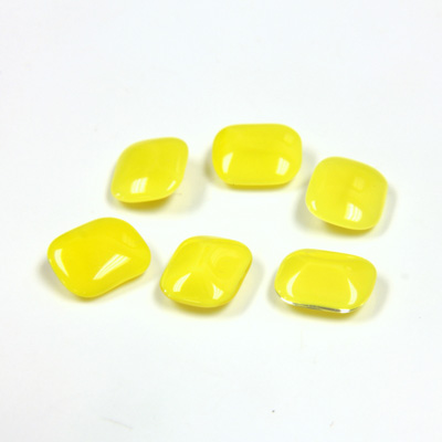 Glass Point Back Buff Top Stone Opaque Doublet - Cushion Octagon 08x7MM YELLOW MOONSTONE