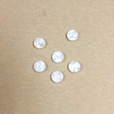 Glass Medium Dome Lampwork Cabochon - Round 05MM OPAL WHITE (05015)