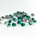 Plastic Point Back Foiled Chaton - Round 3MM EMERALD