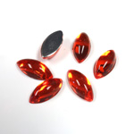 Plastic Flat Back Foiled Cabochon - Navette 15x7MM HYACINTH