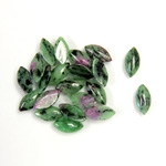 Gemstone Cabochon - Navette 08x4MM ZOISITE RUBY