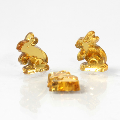 Glass Flat Back Foiled Mirror - Rabbit 10MM TOPAZ