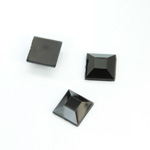 Plastic Flat Back Rose Cut Rhinestone - Square 10x10MM JET