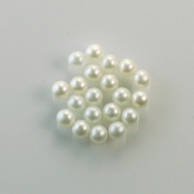 Czech Glass Pearl No-Hole Ball - 4MM WHITE 70401
