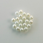 Czech Glass Pearl No-Hole Ball - 4MM WHITE 70401